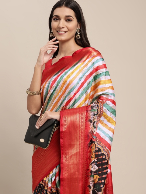

VASTRANAND Multicoloured Kalamkari Block Print Saree, Multi