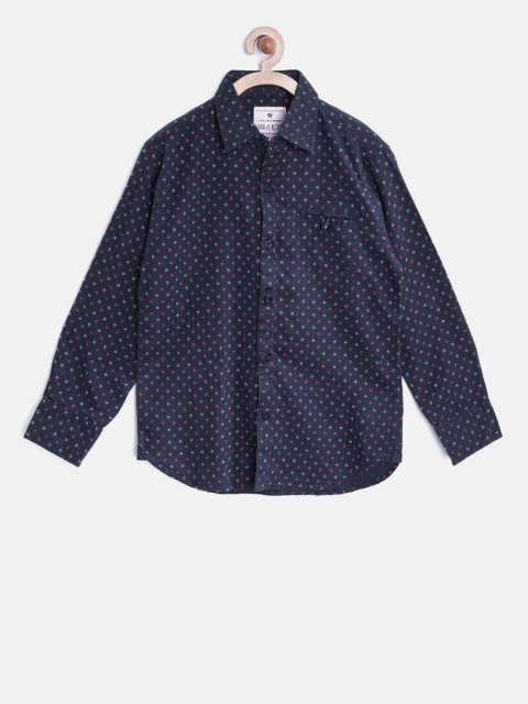 

Gini and Jony Boys Navy Printed Casual Shirt, Navy blue
