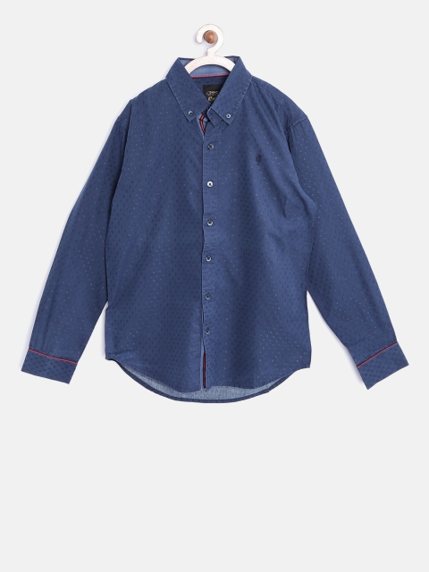 

Gini and Jony Boys Navy Blue Self-Design Casual Shirt