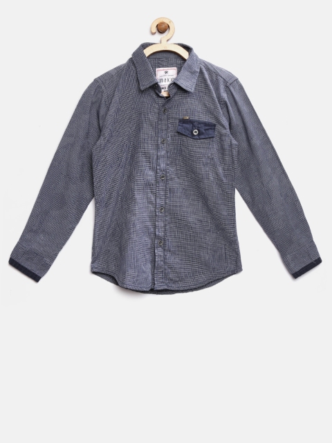 

Gini and Jony Boys Navy Blue & Off-White Regular Fit Checked Casual Shirt