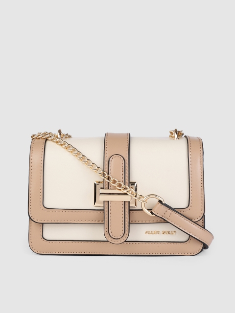 

Allen Solly Nude-Coloured & Off-White Colourblocked Sling Bag