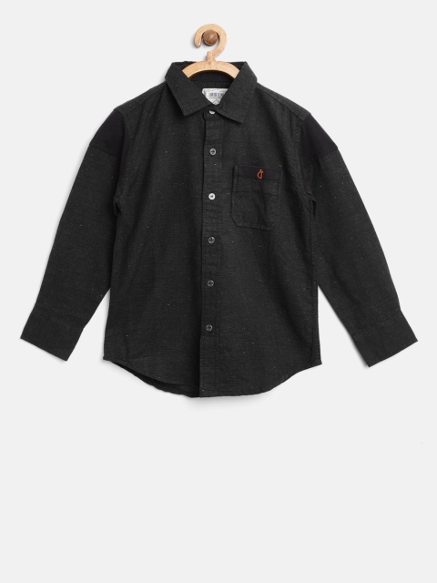

Gini and Jony Boys Black Regular Fit Solid Casual Shirt