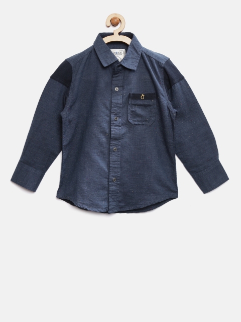 

Gini and Jony Boys Navy Regular Fit Solid Casual Shirt, Navy blue