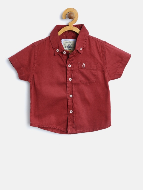 

Gini and Jony Boys Red Solid Casual Shirt