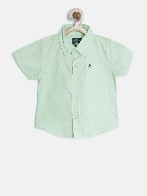 

Gini and Jony Boys Green Solid Casual Shirt