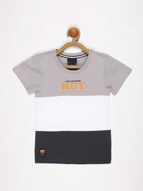 

V2 Value & Variety Boys Grey Typography Printed T-shirt