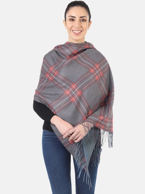 

MUFFLY Women Grey & Rust Printed Stole