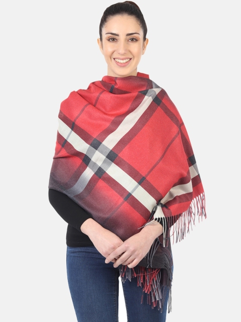 

MUFFLY Women Red & Grey Checked Stole