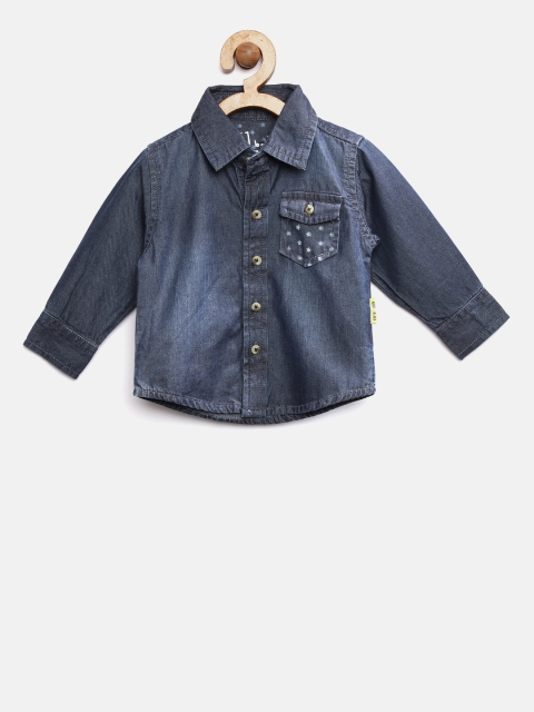 

Gini and Jony Boys Navy Regular Fit Faded Denim Shirt, Navy blue