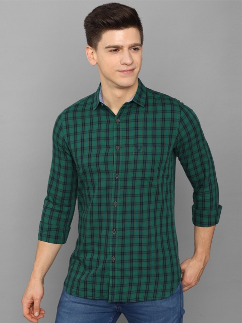 

Allen Solly Men Green Slim Fit Tartan Checks Cotton Casual Shirt