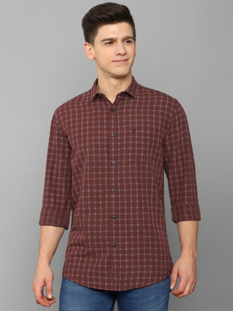 

Allen Solly Men Maroon Slim Fit Checked Casual Shirt