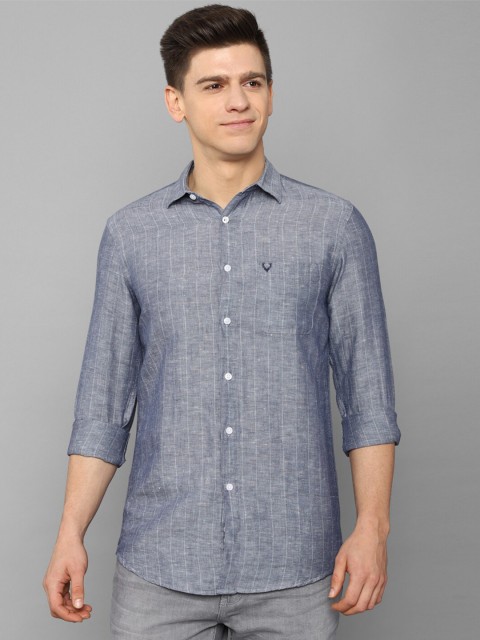 

Allen Solly Men Navy Blue Slim Fit Printed Casual Shirt