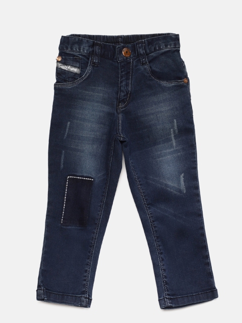

Gini and Jony Girls Blue Regular Fit Mid-Rise Low Distress Stretchable Jeans