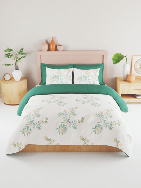 

BIANCA Beige & White Floral 186 TC King Bedsheet with 2 Pillow Covers