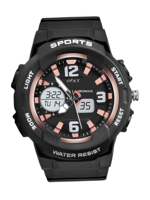 

Spiky Unisex Kids Black Dial & Black Straps Analogue and Digital Multi Function Automatic Watch