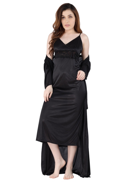 

Romaisa Black Maxi Nightdress