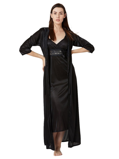 

Romaisa Black Maxi Nightdress