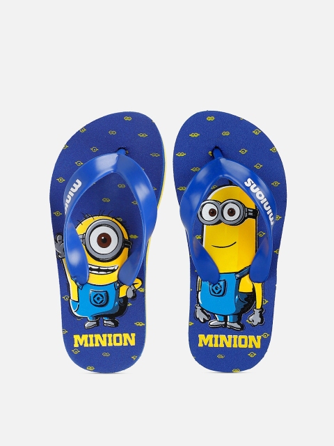 

Kids Ville Boys Navy Blue Minions Printed Flip Flops
