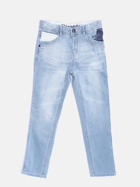 

Gini and Jony Boys Blue Printed Mid-Rise Clean Look Jeans