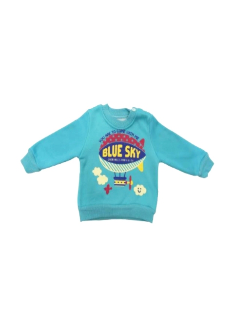 

Camey Unisex Kids Blue Printed Round Neck Sweatshirt