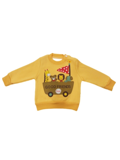 

Camey Unisex Kids Yellow Printed Wool Sweatshirt
