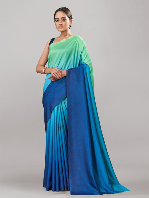 

LABEL AARNA Blue & Green Saree