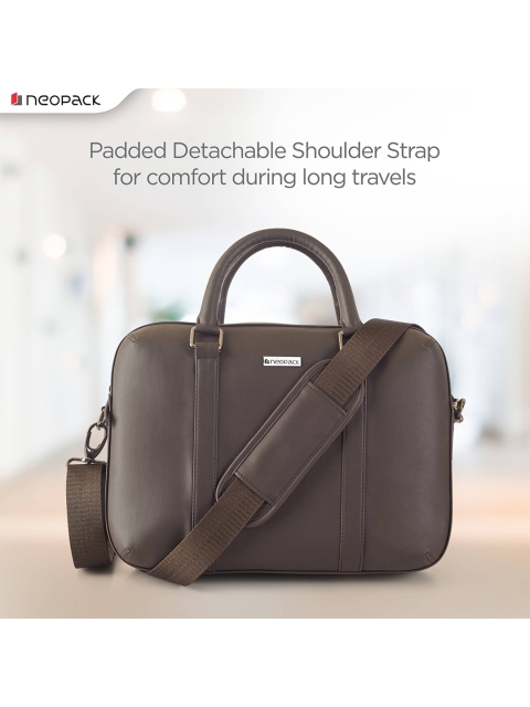 

NEOPACK Men Brown PU Laptop Bag