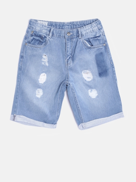 

Gini and Jony Boys Blue Washed Ripped Denim Shorts