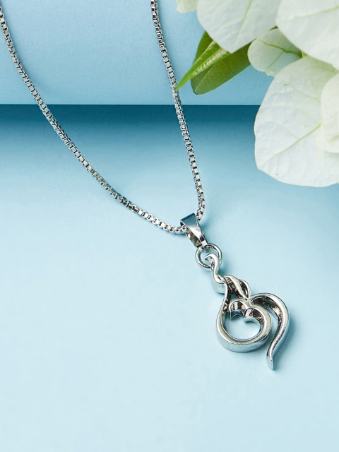 

Dare by Voylla Men Silver-Plated Moksha Pendant With Chain