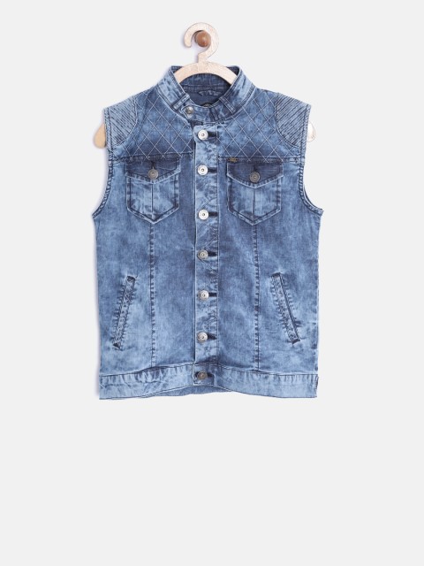 

Gini and Jony Boys Blue Washed Sleeveless Denim Jacket