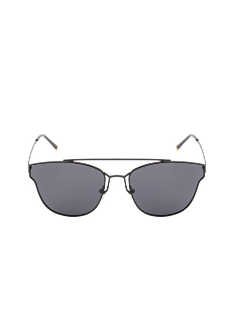

Ted Smith Unisex Grey Lens & Black Aviator Sunglasses with UV Protected Lens P201947_BLK-