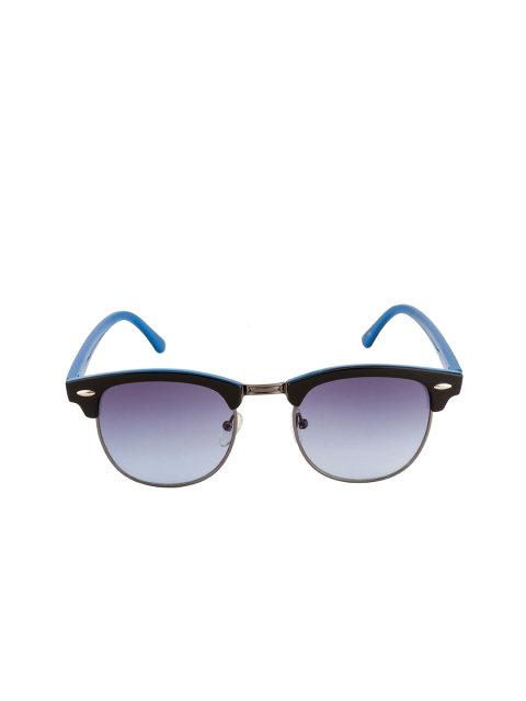 

Ted Smith Unisex Blue Browline Sunglasses with UV Protected Lens TS110005S_BLK-BLU-Blue