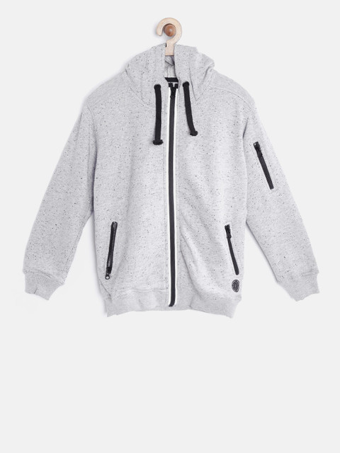 

Gini and Jony Boys Grey Melange Flecked Hooded Sweatshirt