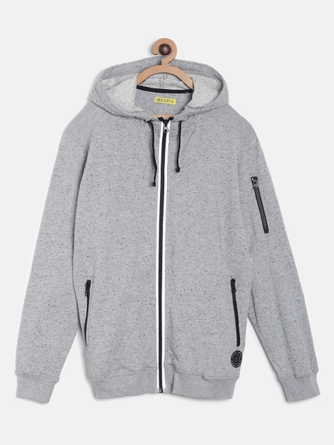 

Gini and Jony Boys Grey Printed Hooded Sweatshirt