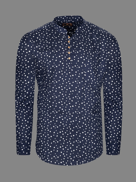 

FRENCH CROWN Men Blue Standard Printed Formal Shirt