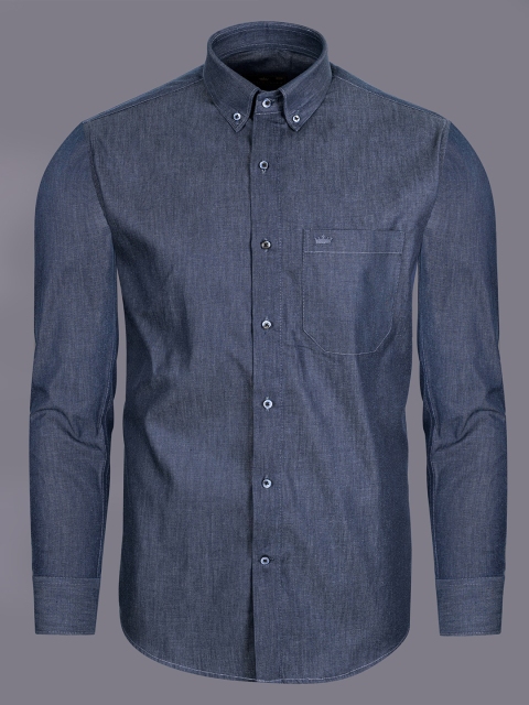 

FRENCH CROWN Men Blue Standard Formal Shirt