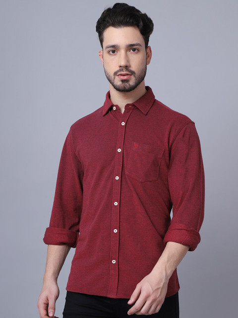 

Cantabil Men Maroon Casual Shirt