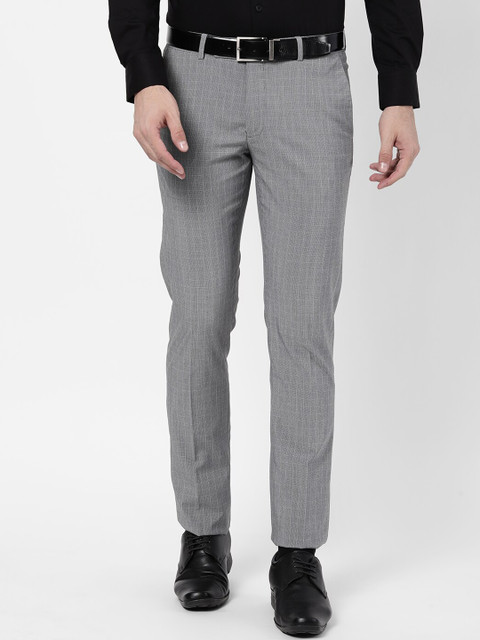

AD By Arvind Men Grey Mid Rise Formal Trousers