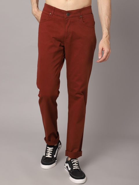 

Cantabil Men Rust Chinos Trousers