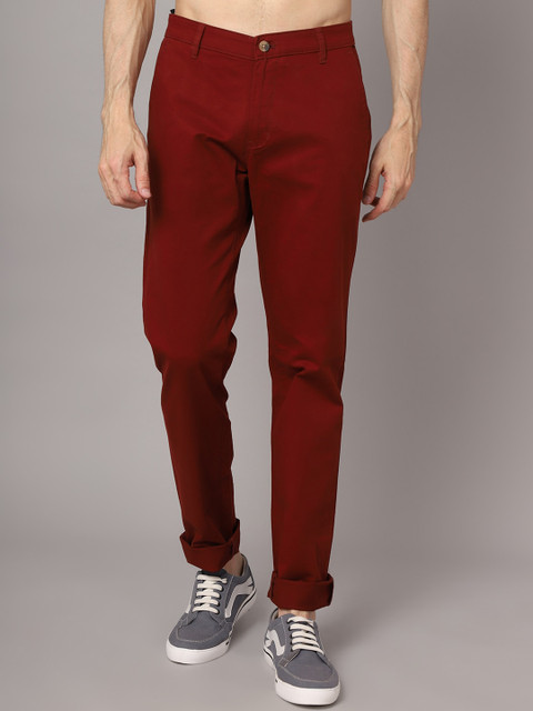 

Cantabil Men Rust Chinos Trousers