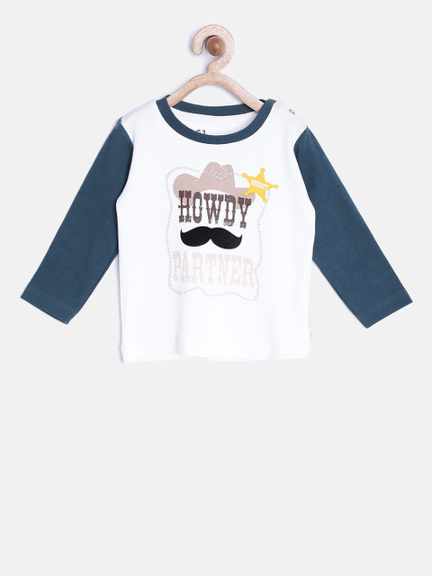 

Gini and Jony Boys Off-White Printed Round Neck T-shirt