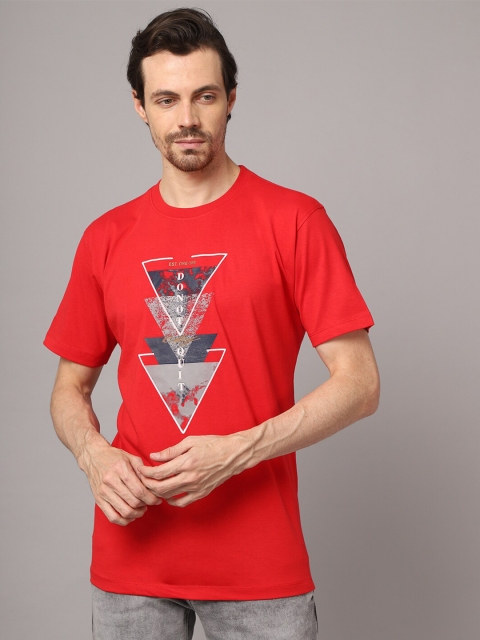 

Cantabil Men Red Printed Applique T-shirt