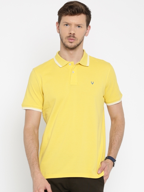 

Allen Solly Men Yellow Solid Polo T-shirt