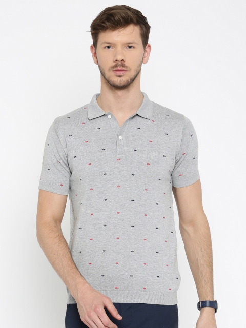 

Allen Solly Men Grey Printed Polo Collar T-shirt