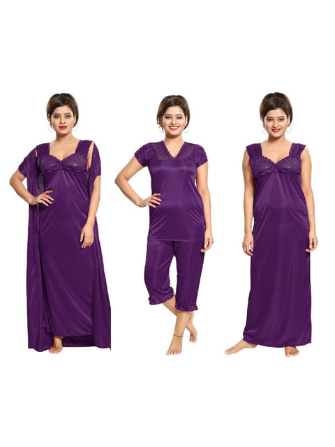 

Romaisa Women Purple Maxi Nightdress