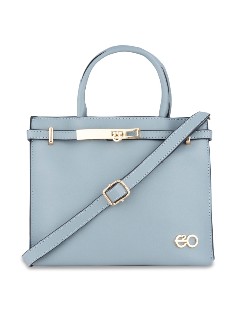 

E2O Women Blue PU Structured Handheld Bag
