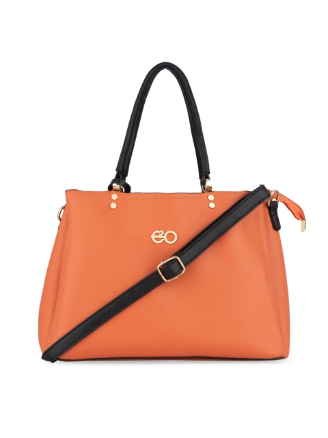 

E2O Orange PU Structured Satchel Bag