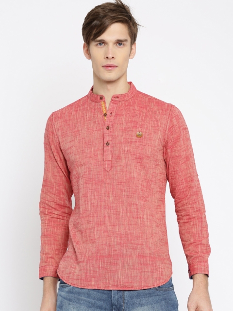 

Freehand Men Red Slim Fit Short Kurta