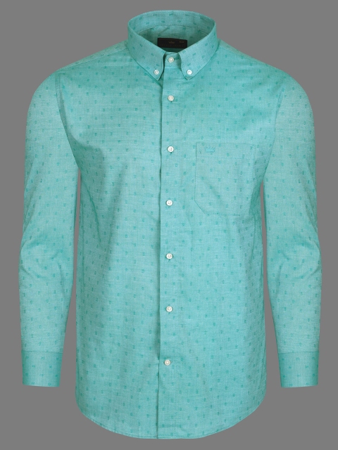 

FRENCH CROWN Men Green Standard Formal Shirt