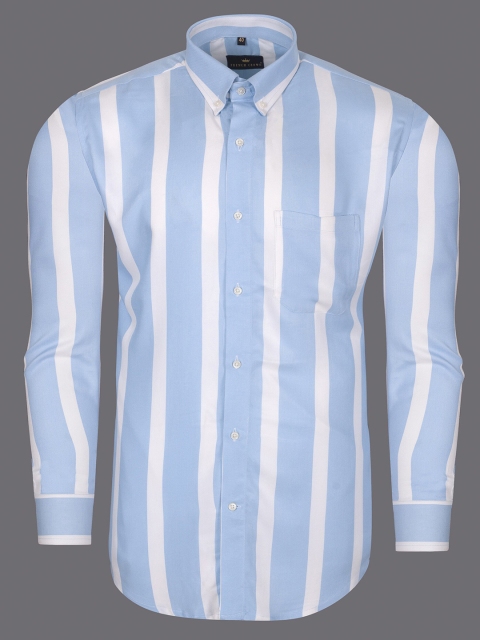 

FRENCH CROWN Men Blue Standard Printed Formal Shirt